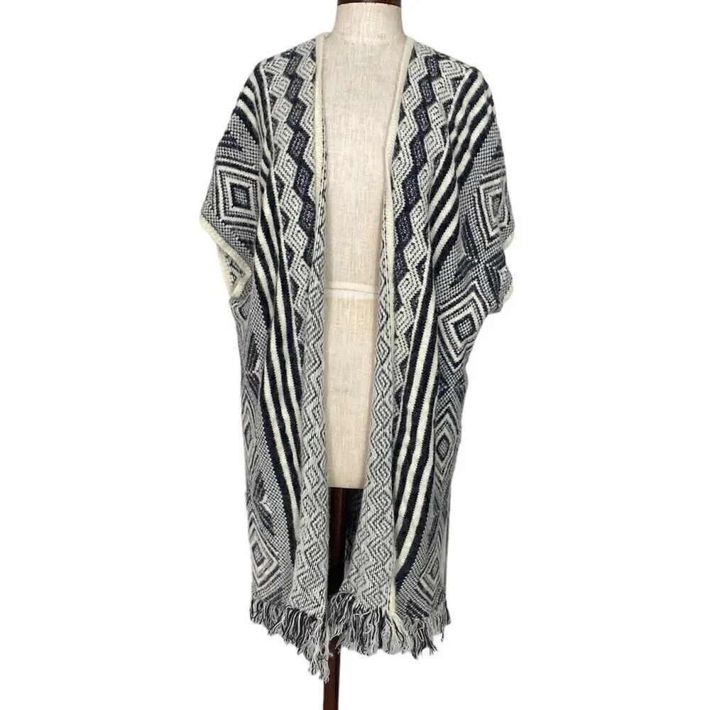Southwest fringe short sleeve open cardigan